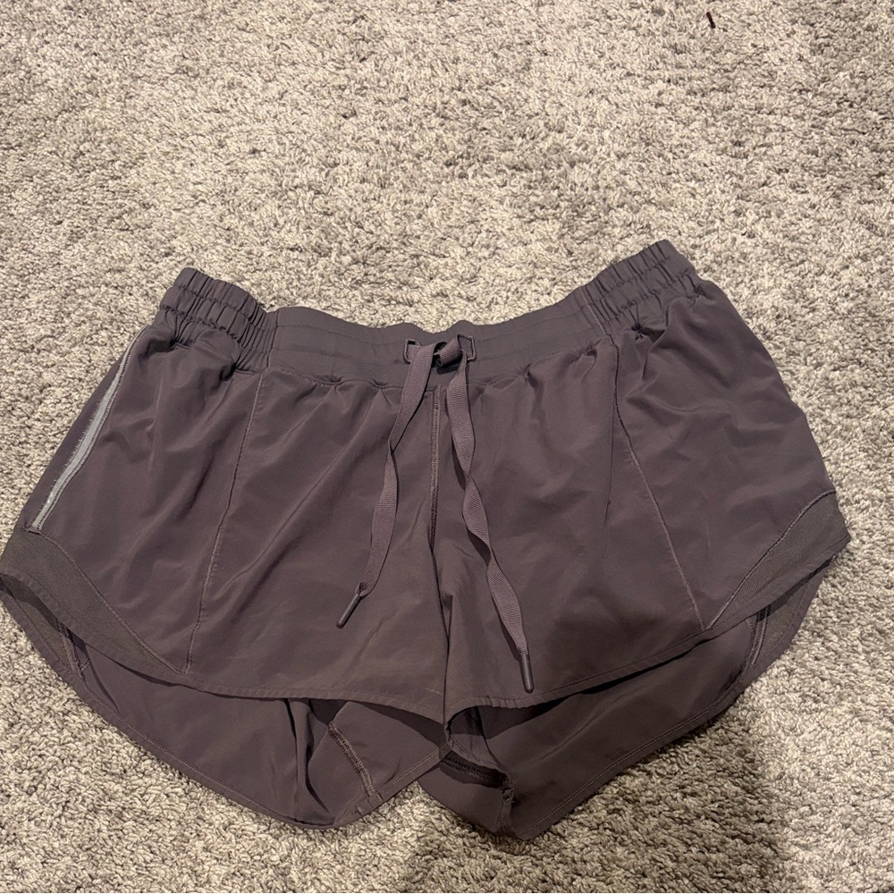 lululemon athletica Women's Dark Gray Running Shorts with Drawstring
